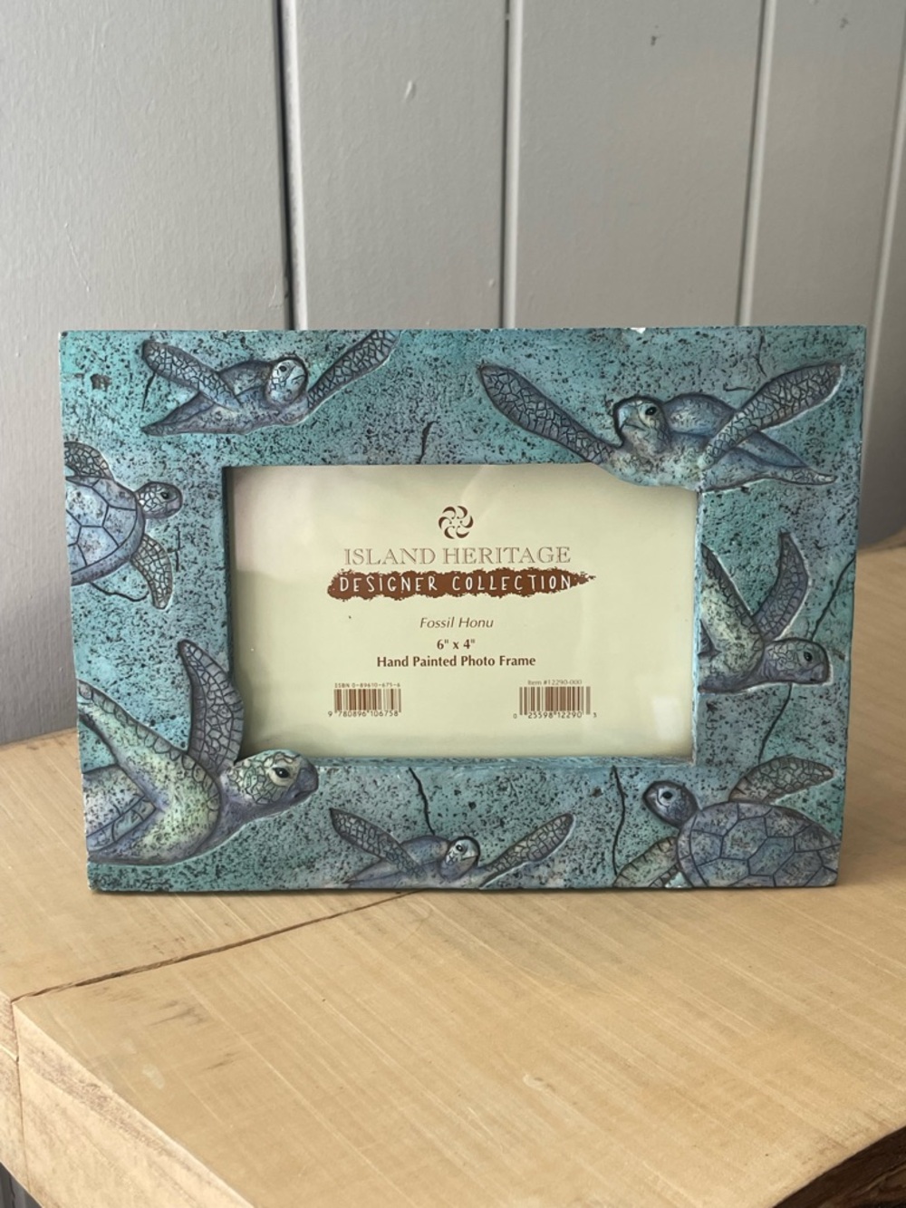 $10 SALE Sea Turtle Photo Frame Fossil Honu  Coastal Ocean Nature Blue Green - Picture 8 of 8